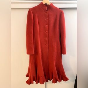 Alpaca Trench Coat Burnt Orange S